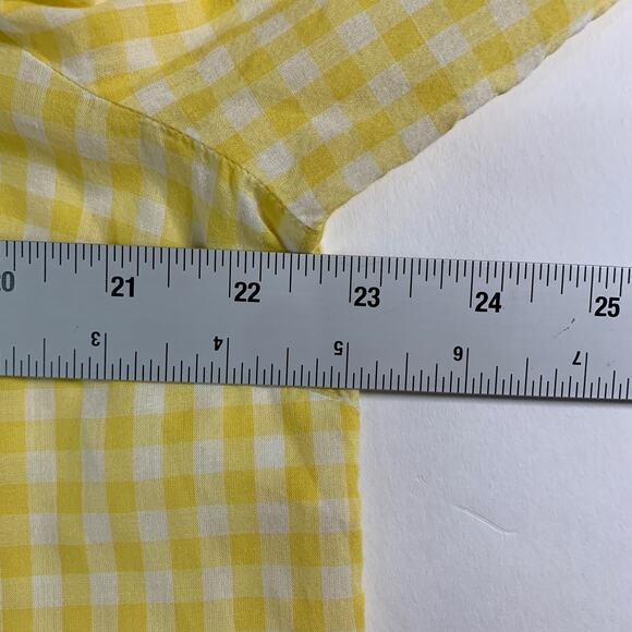 Talbots XL Petite Womens Yellow Check Gingham Button Front Shirt Long Sleeve - Picture 6 of 9
